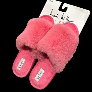 Nicole Miller Fur Slippers